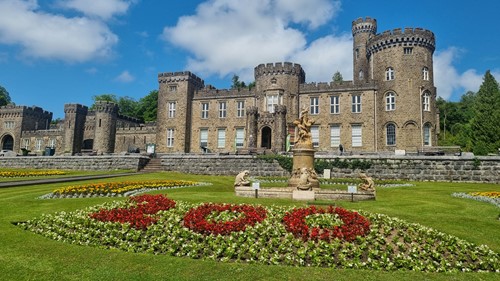 Cyfarthfa Castle with 200 flowers