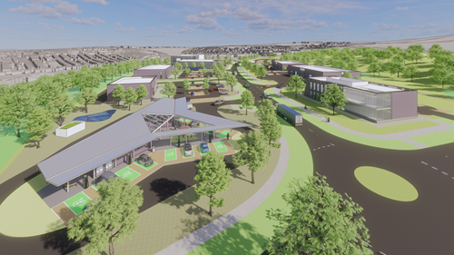 An artist's impression of the Goat Mill Road employment site (Credit - WSP)