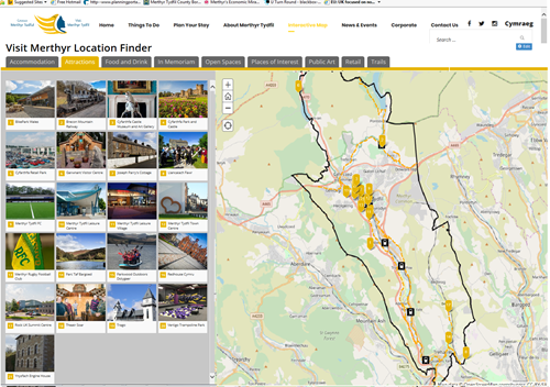 Visit Merthyr interactive map