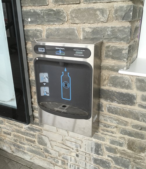 Bus station water filler