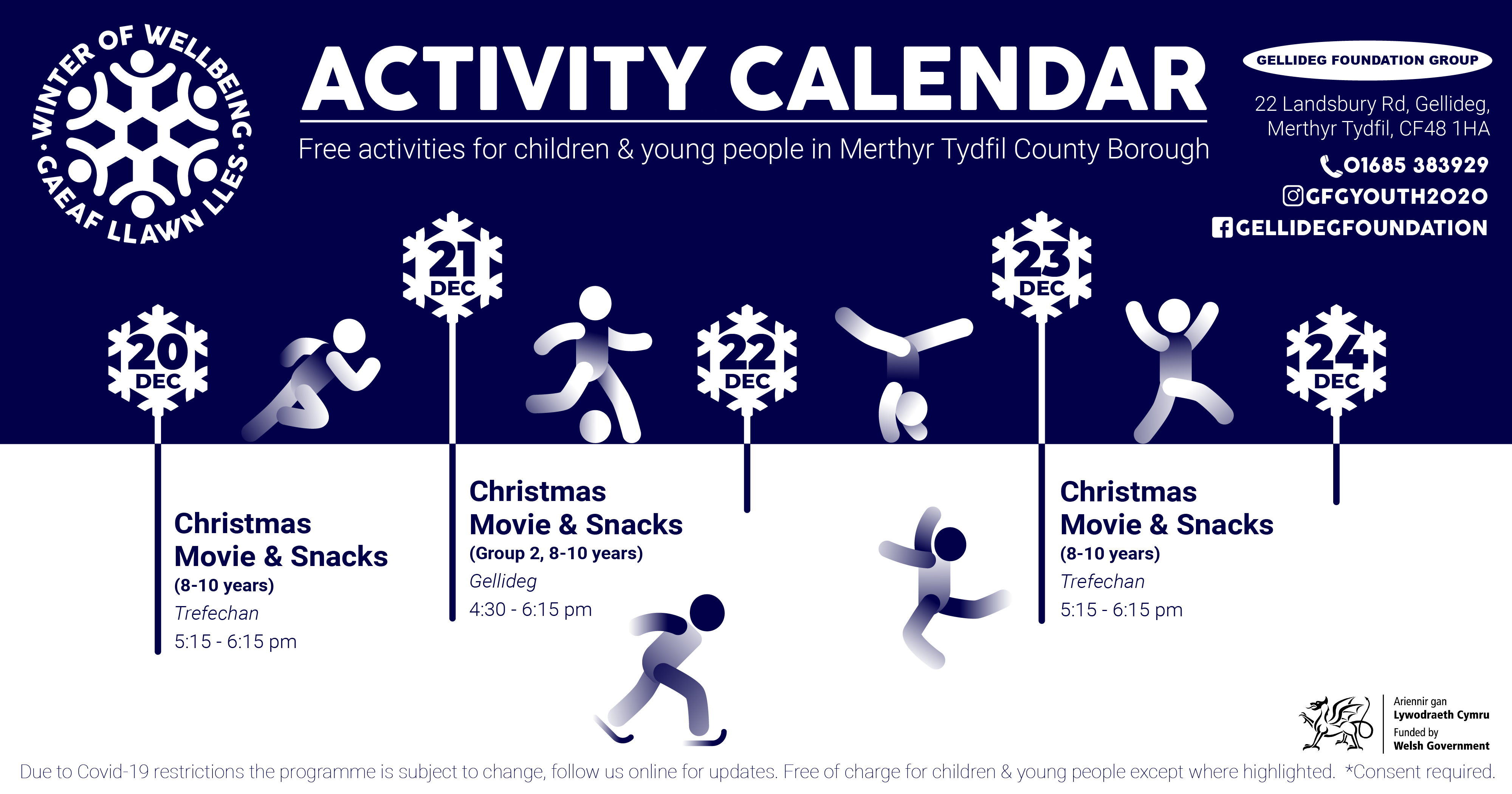 Gellideg Week 2 Activity Calendar