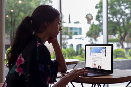 Woman using SilverCloud Space from Anxiety programme